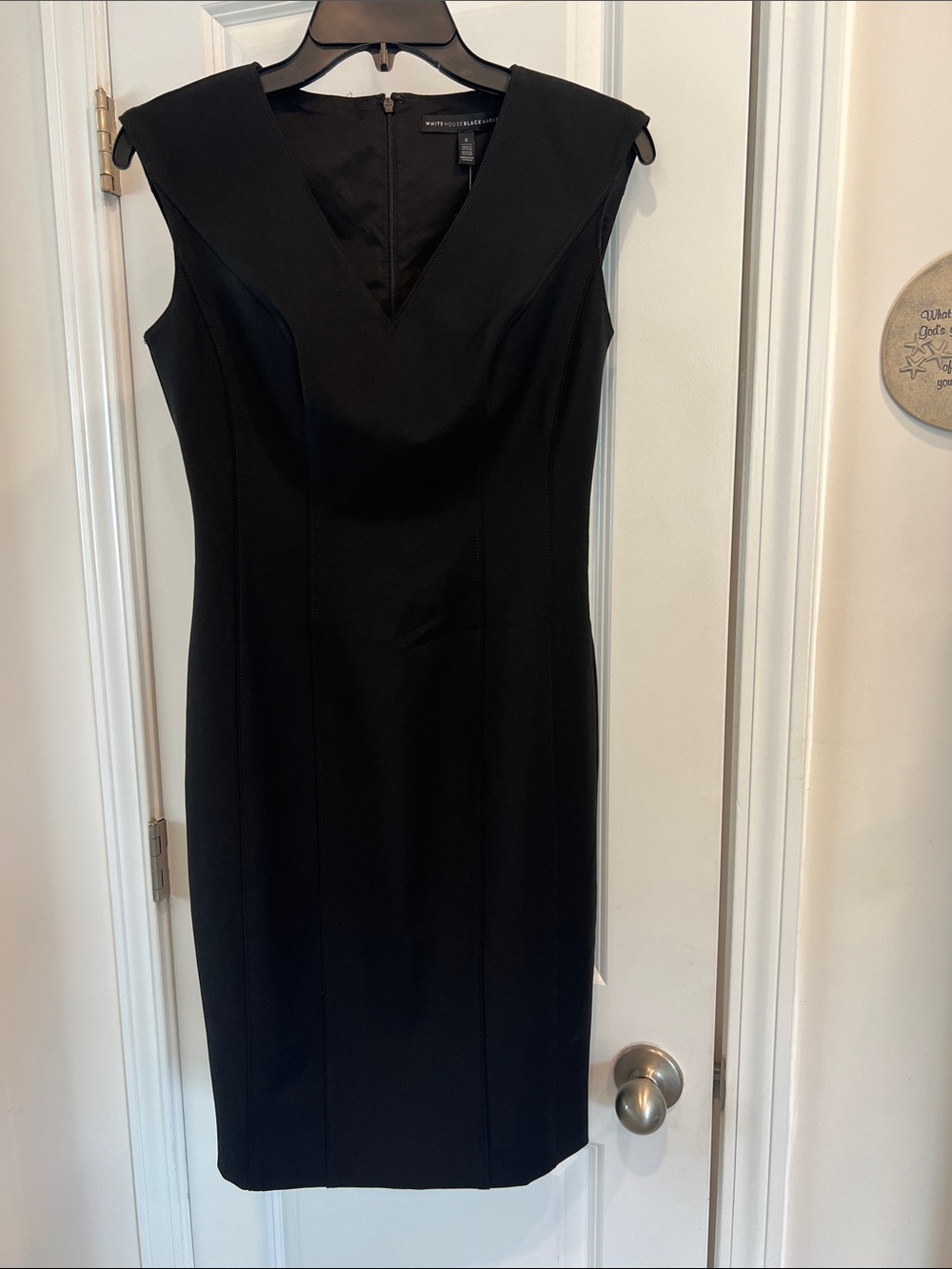 NWT White House Black Market Black V-Neck Sheath Dress - Picture 5 of 7